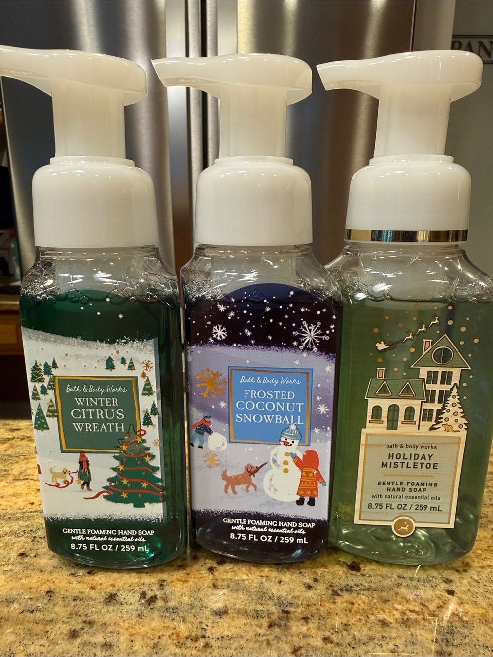 3 seasonal Bath & Body Works hand soap